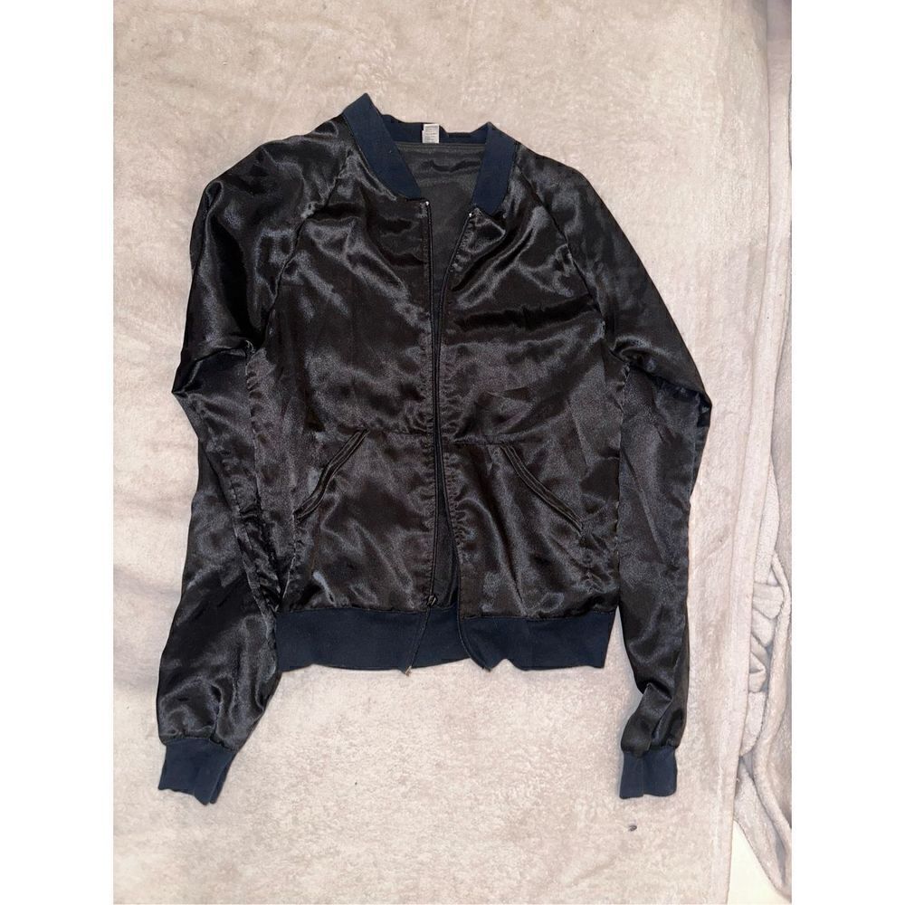 American apparel black shiny jacket size XS
